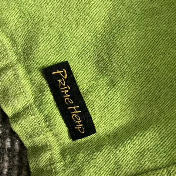 VTG Gramicci Belted Hemp Shorts Medium Lime / Neon Green NICE Made In USA - Picture 4 of 4